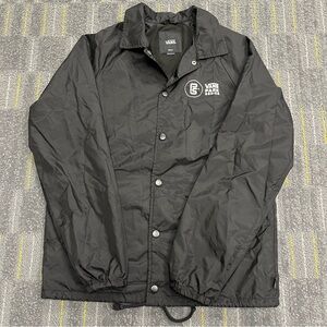 Vans Jacket Small Adult Black Snaps Windbreaker Logo Casual Skater Streetwear